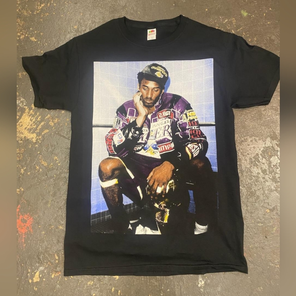 Black Graphic T-Shirt with Kobe Bryant Poster Image